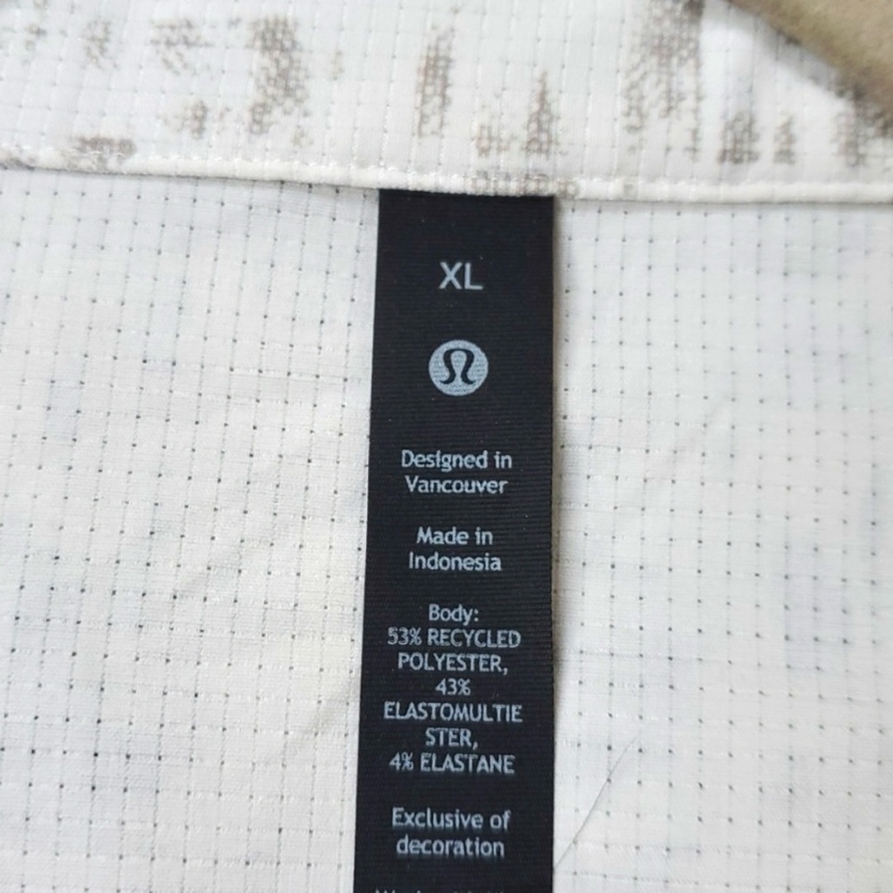 Lululemon Airing Easy Short Sleeve Shirt Drop Stitch Antique White Raw Linen